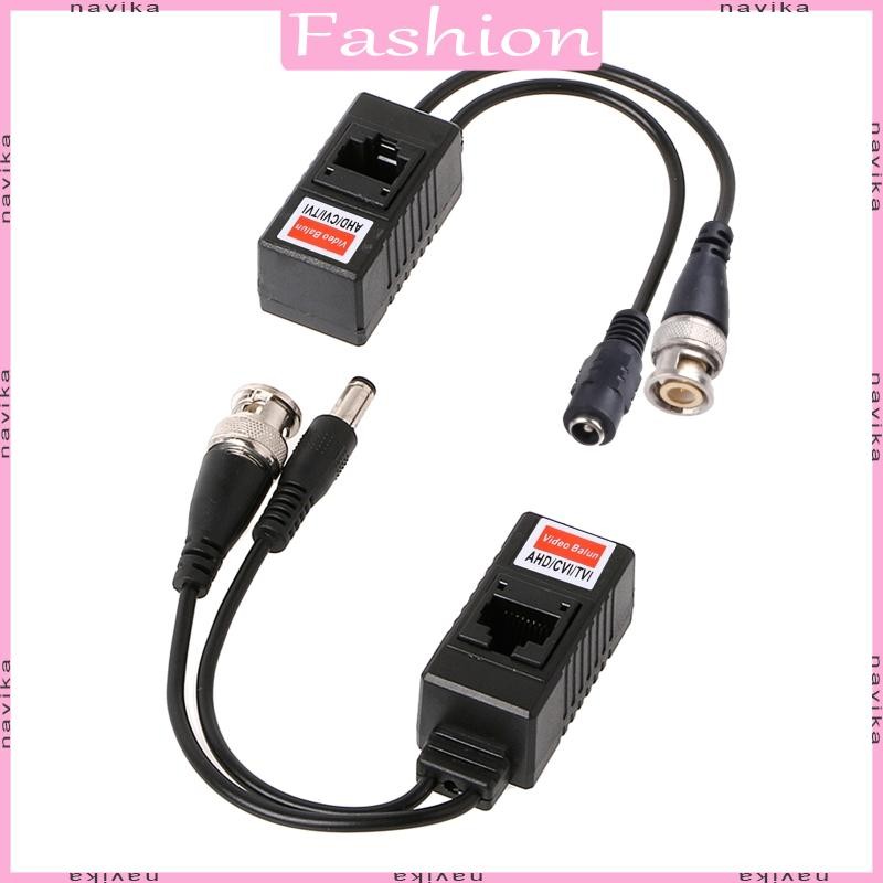 NAV 1 Pair BNC To RJ45 Passive Video Power + Balun Transceiver For CCTV ...