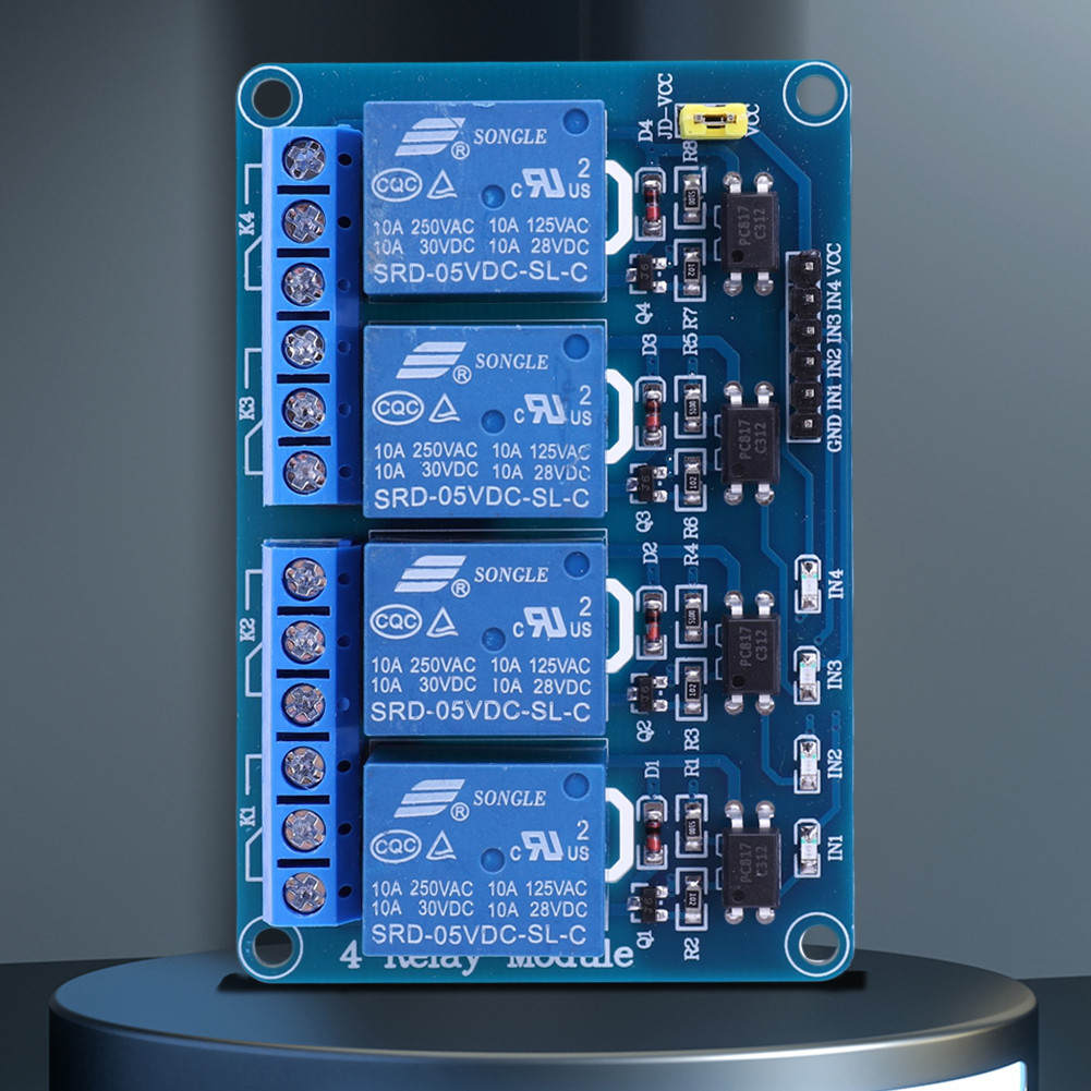 sportfront 5V 12V 4-Channel Relay Module with Optocoupler Relay 4 ...