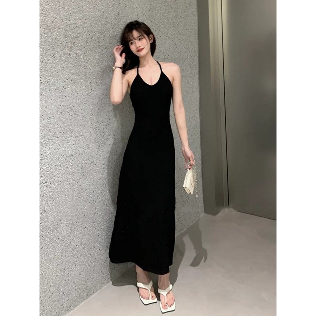 Halter Black Halter Royal Sister Dress Female Summer Pure Desire Style ...