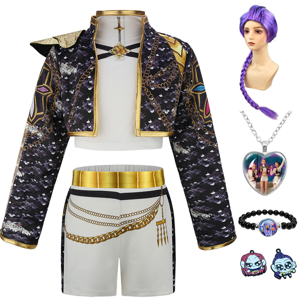 Demon Rumi Hunters Cosplay Costume 3pcs Suit Girl Pop Singers Halloween ...