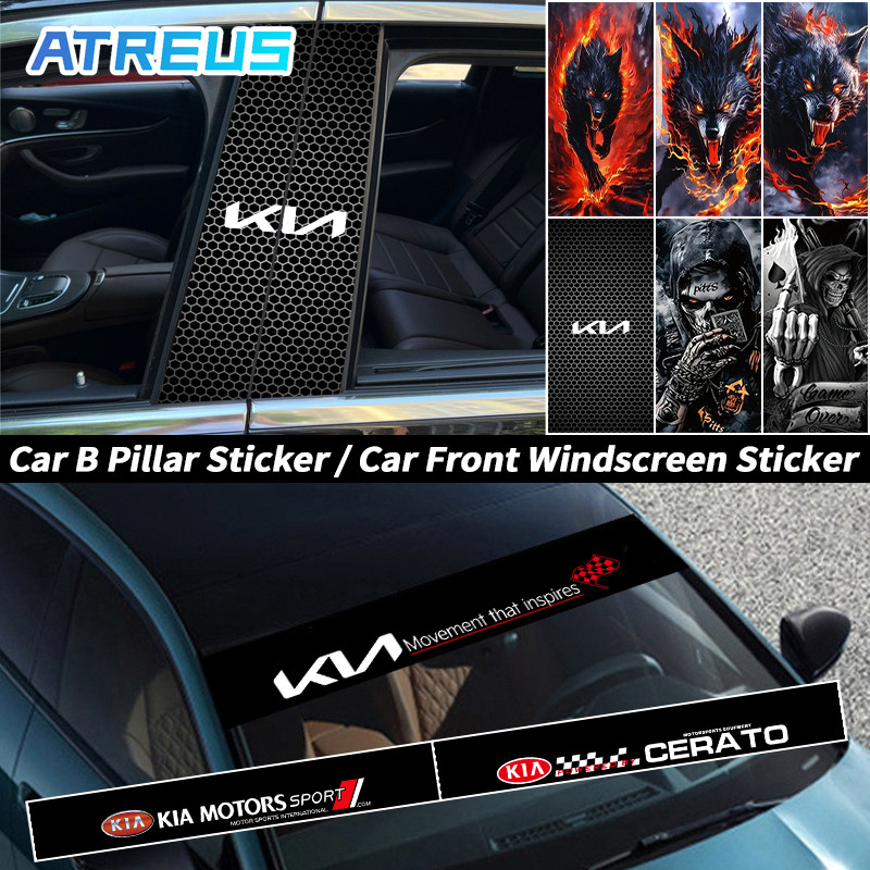 KIA Car Decorative Sticker Car B Pillar Sticker Front Windscreen ...