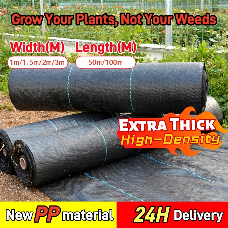 1M2M3M Weed Control Barrier Fabric Weeding Cloth Black Degradable Film ...