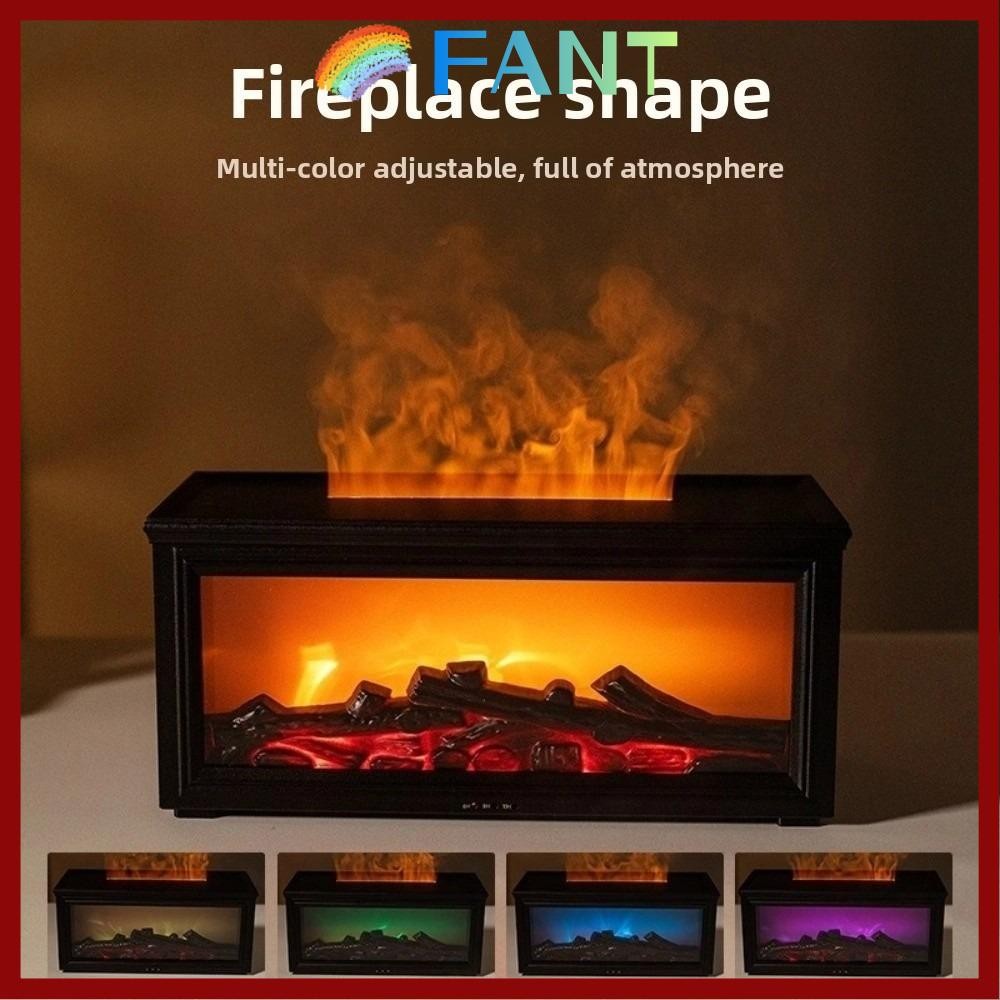 FANT Essential Oils Humidifier, 7 Colors with LED Light Fireplace Flame ...