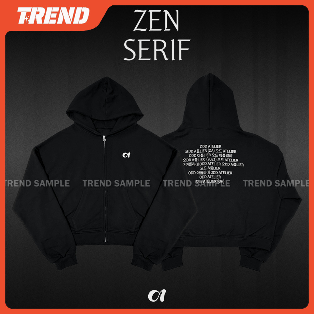 KPOP BLACKPINK JENNIE ZEN SERIF Merch Cotton Zip-up Hoodie Unisex