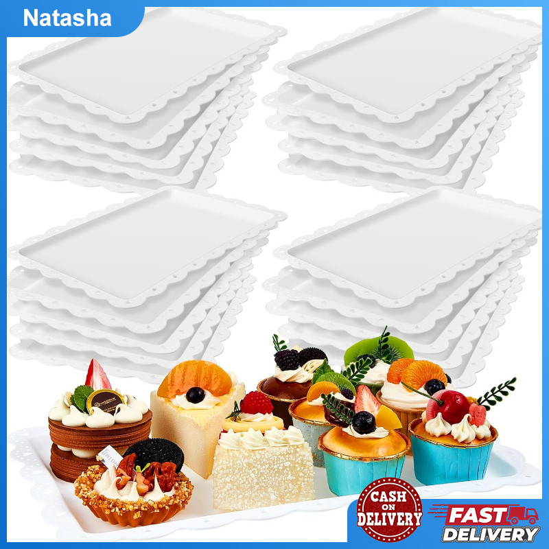 Rectangular Plastic Tray Cake Display Stand Fruit Dessert Plate ...
