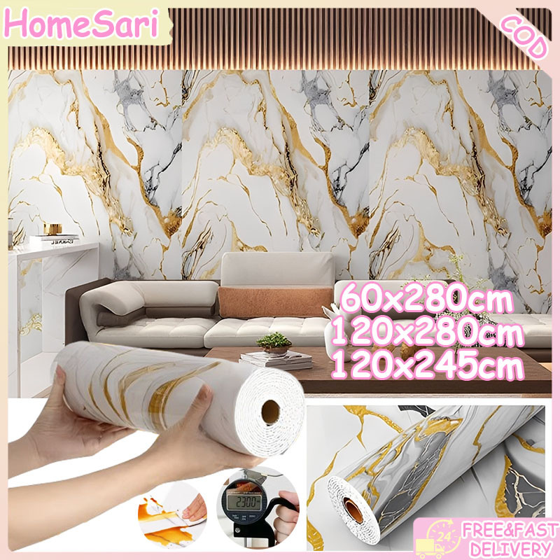 HomeSari Marble Wallpaper Sticker 120 X 280cm Self Adhesive Thickness 2 ...