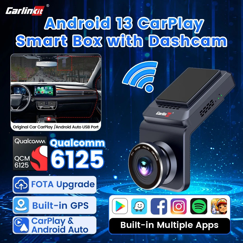 CarlinKit Ai Dash Cam Android 13 CarPlay Wireless CarPlay Android Auto ...