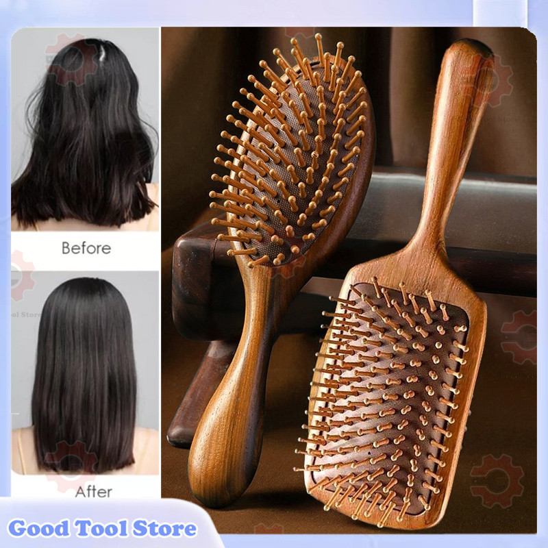 Wooden Air Cushion Airbag Brush Scalp Massage Hair Growth Hair Brush ...