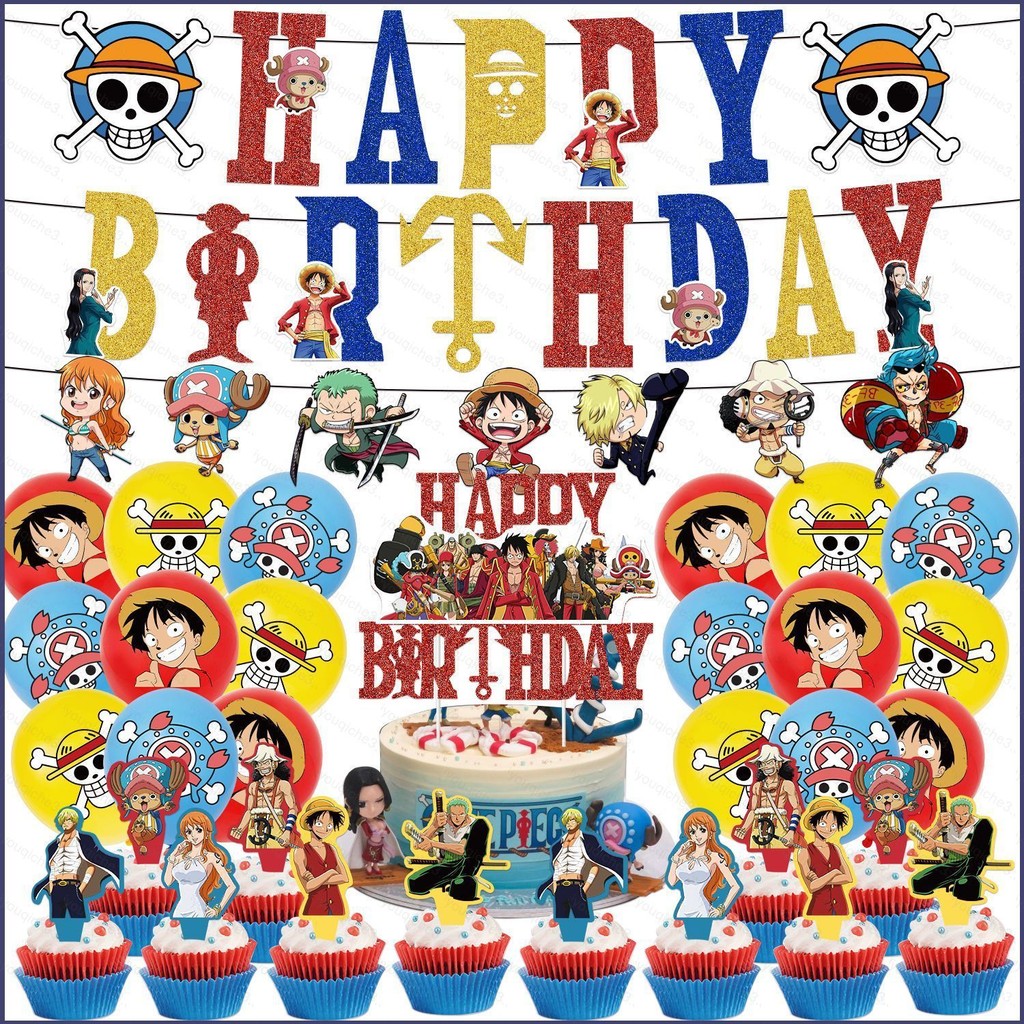 SY3 One Piece Monkey D Luffy theme kids birthday party decorations ...