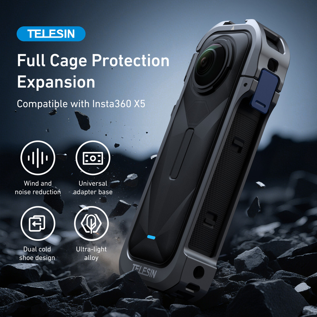 For Insta360 X5 X4 Camera Cage Aluminum Alloy Protective Vlogging ...