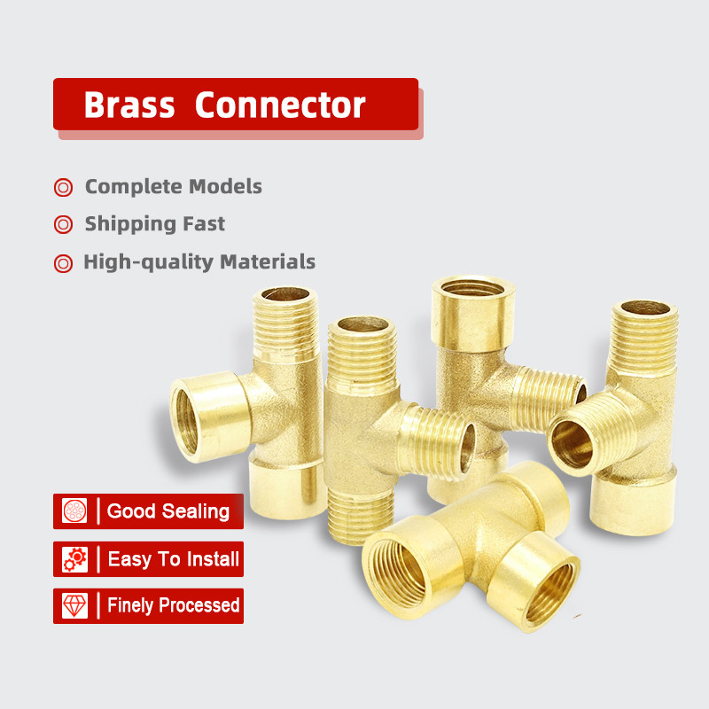 three way 1/8 1/4 3/8 1/2 Male Female Thread Adapter T shape Fittings ...
