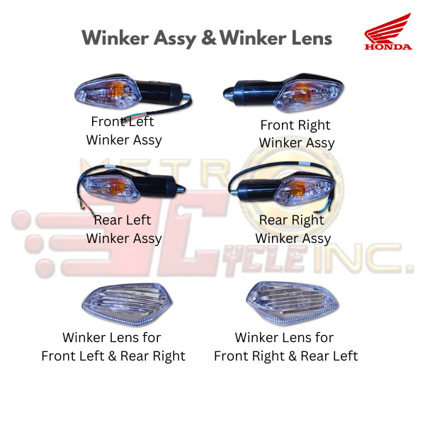 Honda Genuine Motorcycle Signal Lights / Winker Assy and Winker Lens ...