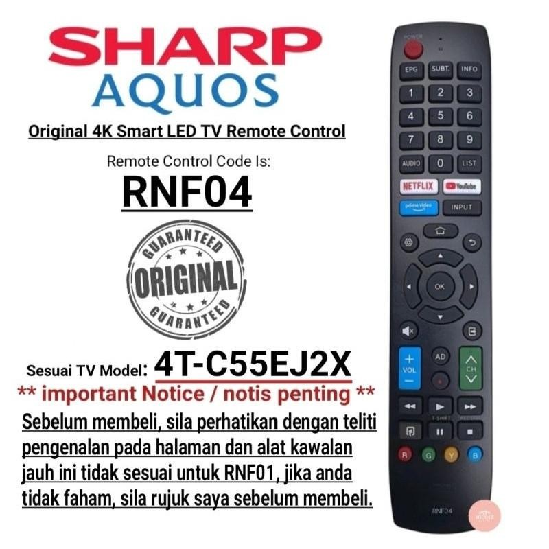 Replace For SHARP 4K Smart TV Remote Control RNF04 | Shopee Philippines