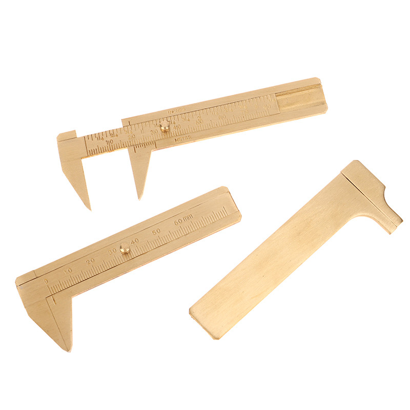 FPEC Mini Brass Vernier Caliper Portable Sliding Ruler Metal Vernier ...