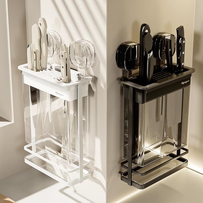 Suction Cup Iron Knife Rack Wall-Mounted Kitchen Rack Countertop ...