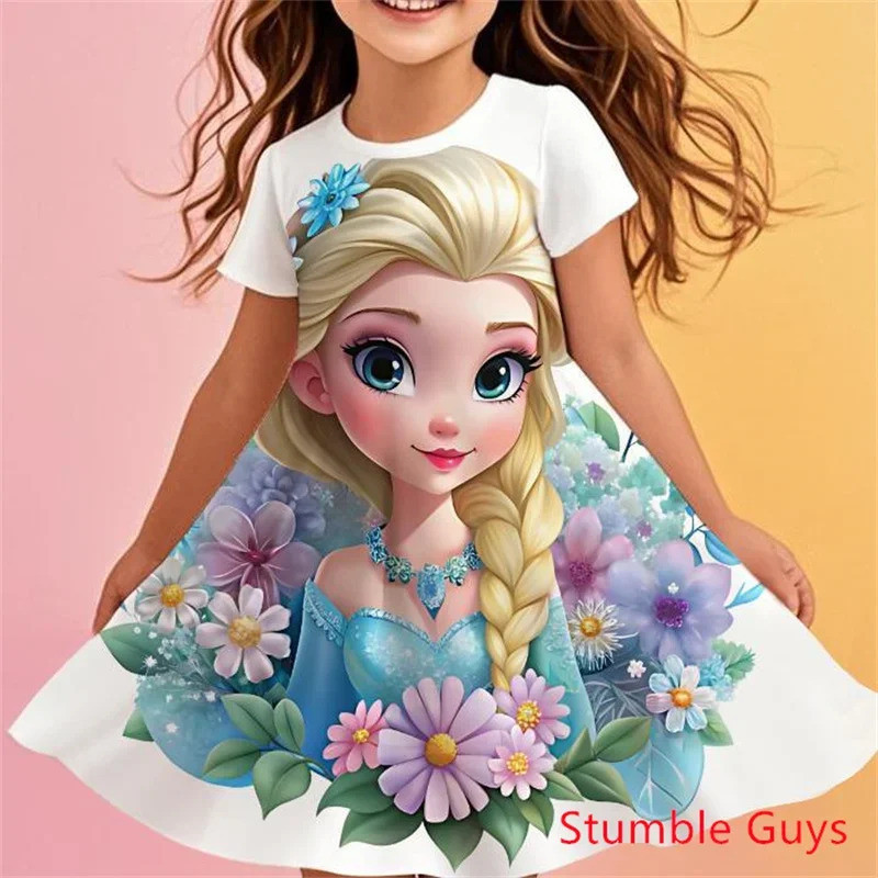 elsa casual dress Greggl Girl's Elsa Long Sleeve Dress, Knee Length Casual Clothing for Kids with Accessories, Size: 130CM/6T, Blue