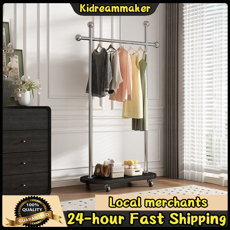 Antique Coat Rack Movable Bedroom Clothes Rack Living Room Entrance ...