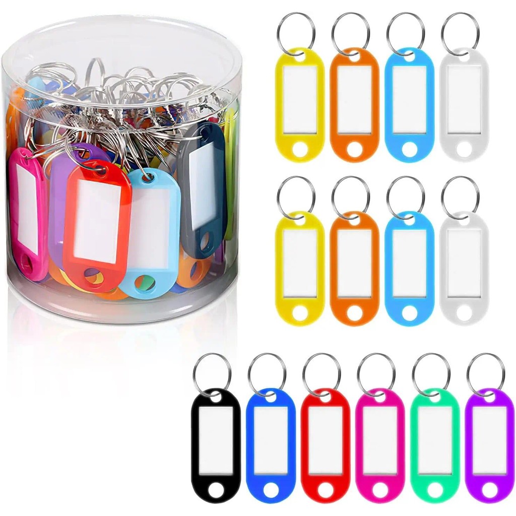 20PCS Keychain ID Label Luggage Label Ring Hotel Number Card Key Rings ...