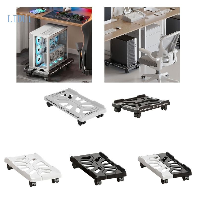LIDU1 Heavy Duty PC Tower Stand With 4 Caster Wheel Ventilated Under ...