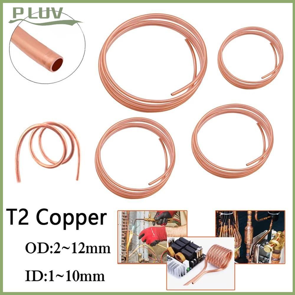 PLUVII 1Pcs Copper Tube Coil, 1 Meter Soft T2 Copper, 99.9% Pure Copper ...