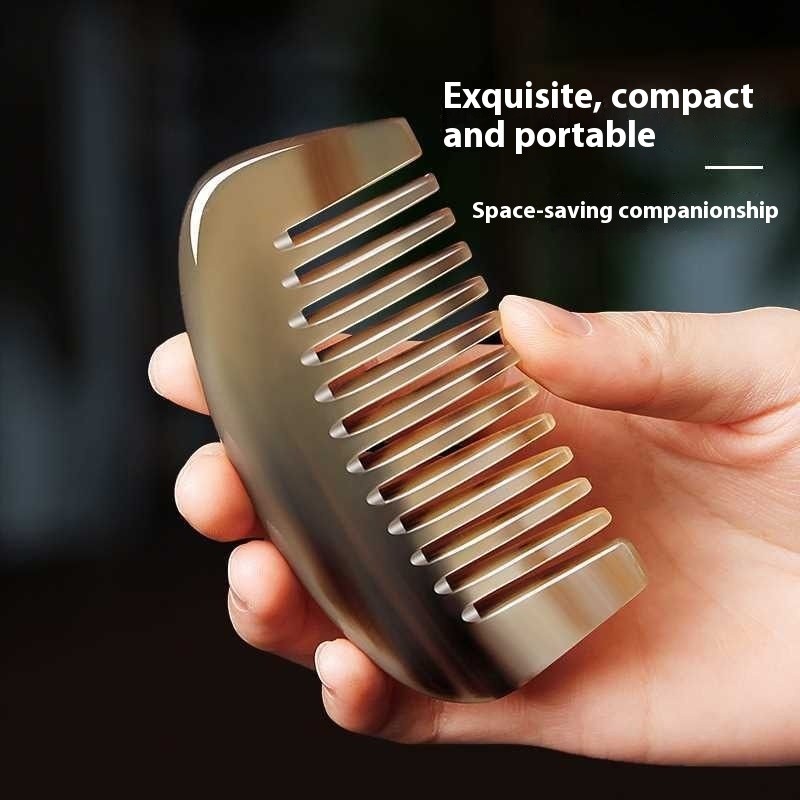 Natural Buffalo Horn Wide Tooth Comb, Bone Comb, Ox Horn Comb Anti ...