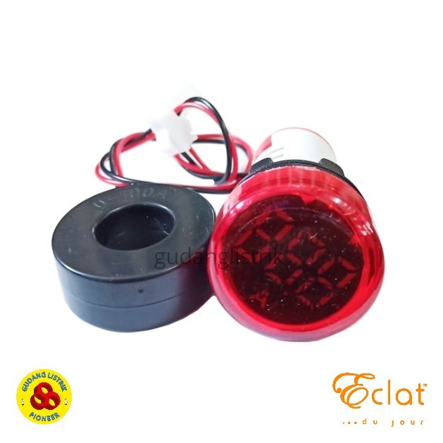 Pilot Lamp LED Amp Meter 22mm 0-100A RED Round LED Indicator Box Panel ...