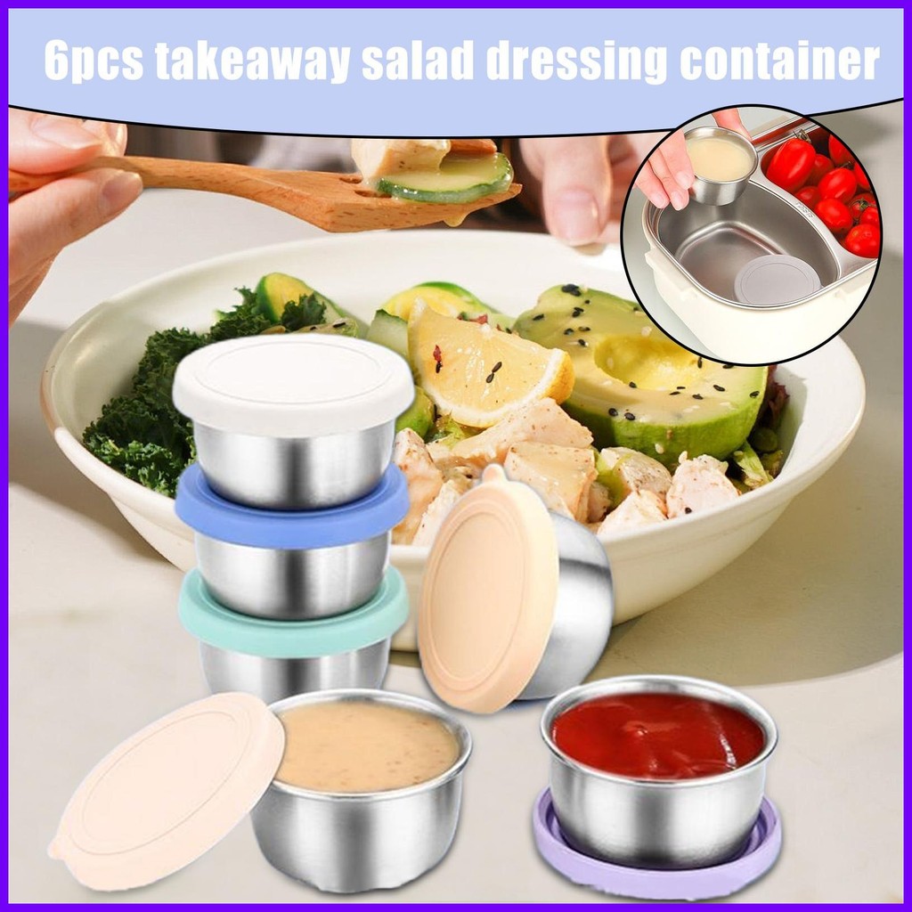 Small Condiment Containers 6 Pieces Condiment Container Stainless Steel ...
