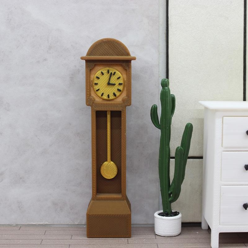 Uequilib Dollhouse Mini Retro Standing Clock Model Miniature Floor ...