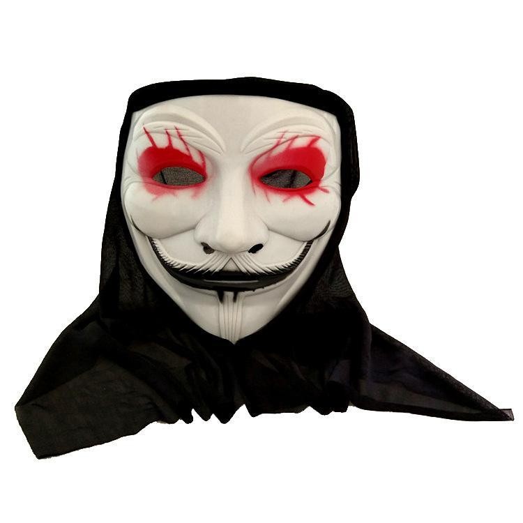 Horror Halloween V Mask Cloth V-shaped Mask Headgear V Face Party ...
