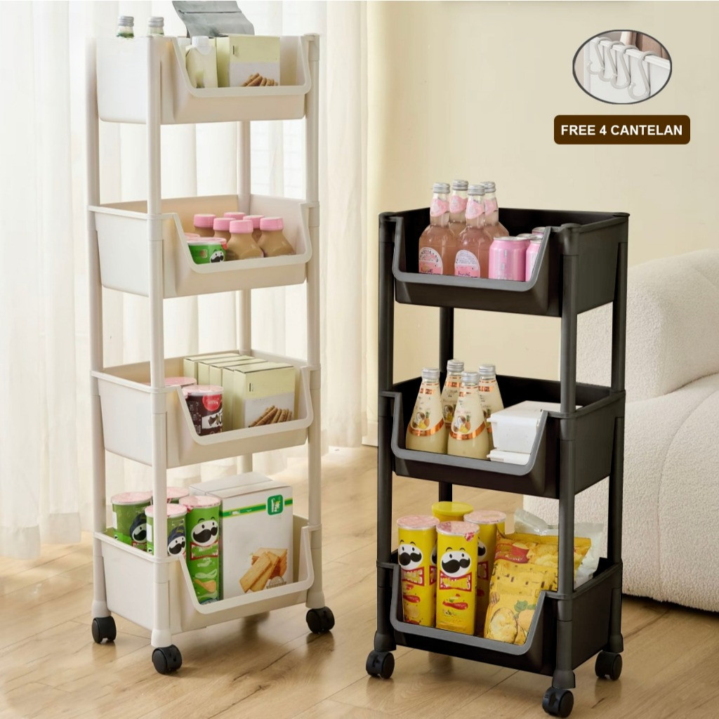 Plastic Push Shelf Multipurpose Kitchen Shelf Bookshelf Storage Shelf ...