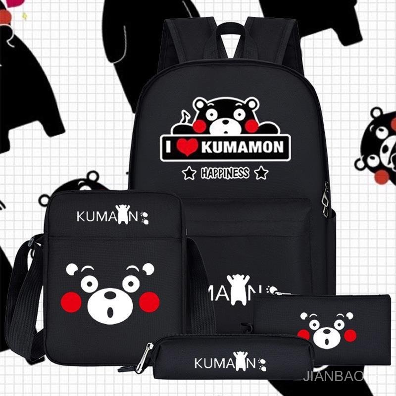 Cute Kumamon Backpack For Male And Female Students Anime Cartoon Spine ...