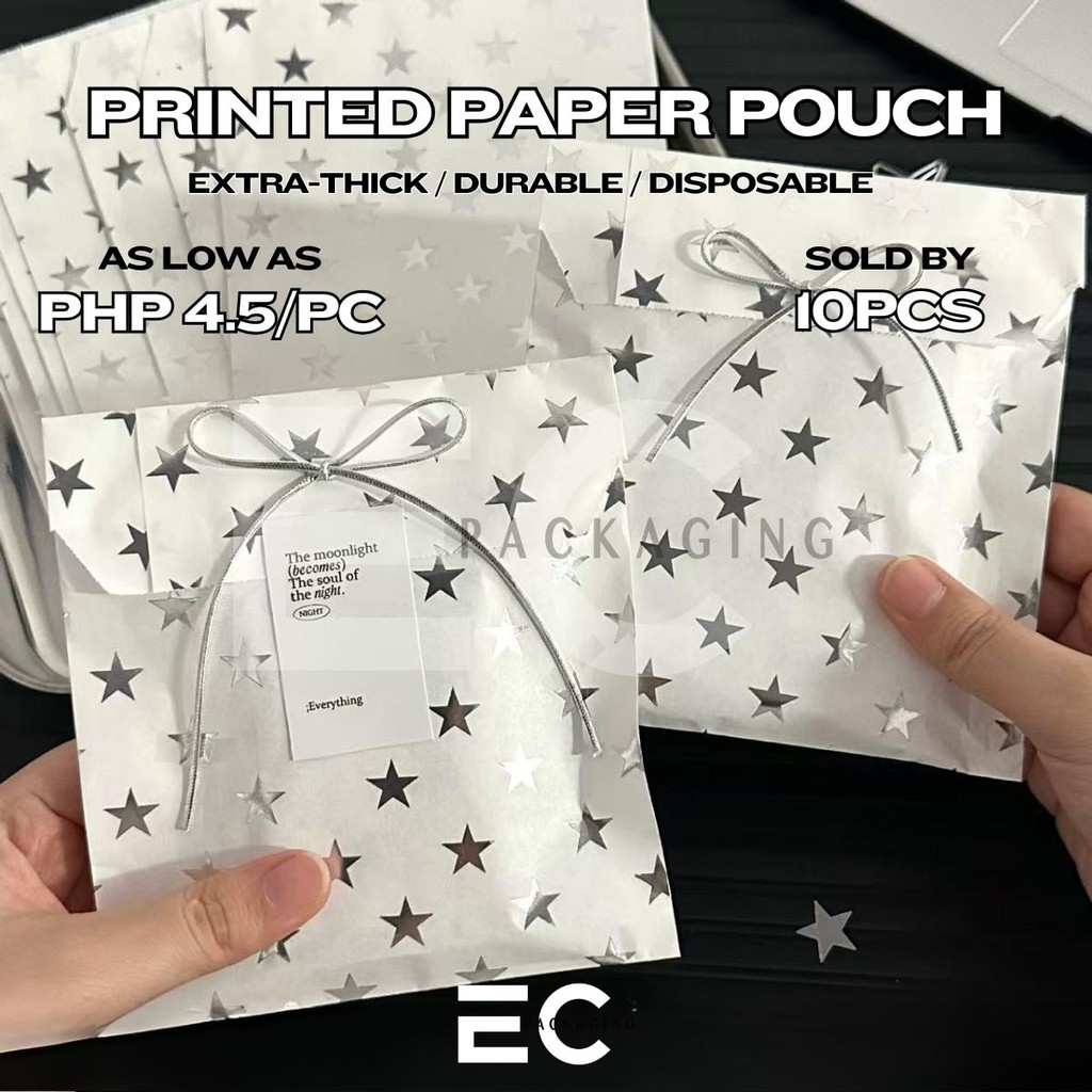 EC 10Pcs Star Silver Greaseproof Paper Bag Pouch Food Wrapper Sandwich ...