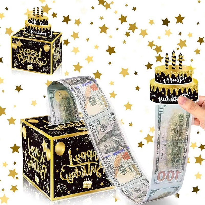 Money Pull Box for Cash Gift DIY Birthday Money Surprise Box Options ...