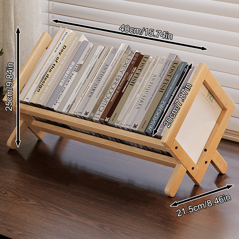 Desktop Bookshelf Storage Rack Tilting Book Shelf For Office Home Desk ...