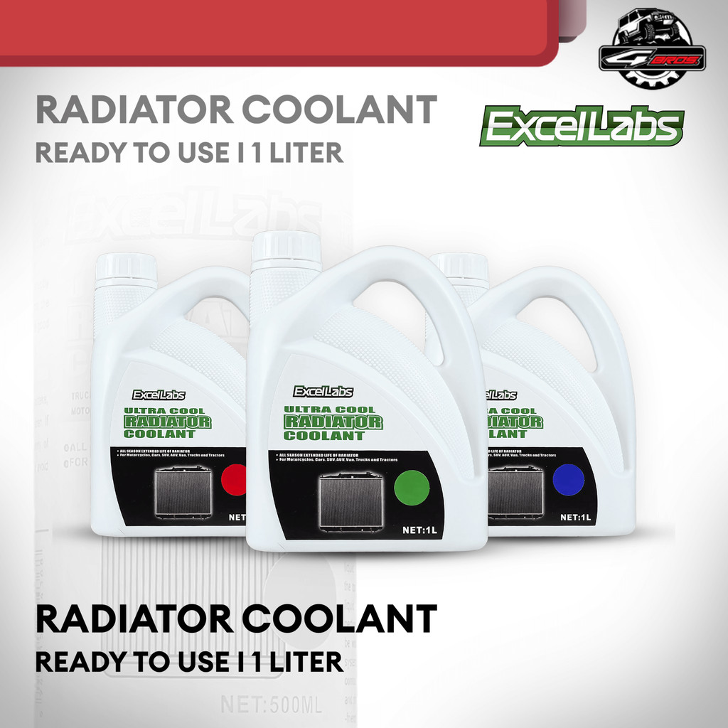 Excellabs Ready To Use Radiator Coolant BLUE GREEN RED (1 Liter ...