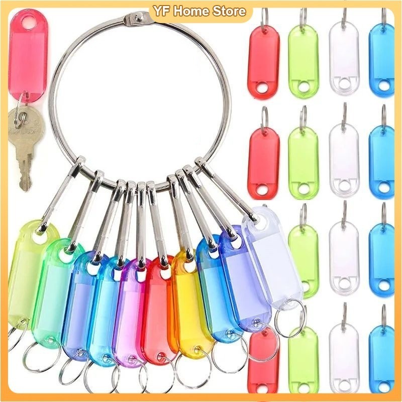 20Pcs Multicolor Plastic Key Tag DIY ID Label Tags Number ...