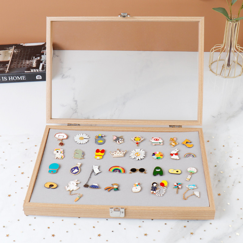 Pear Flower Wood Grain Badge Storage Box Medal Bar Disney Medal Anti ...