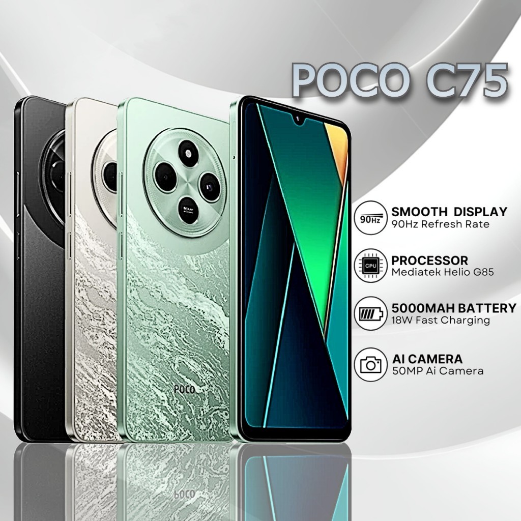 Poco C75 Smart Phone 8GB + 256GB 50MP AI Triple Camera Smooth 6.74 ...