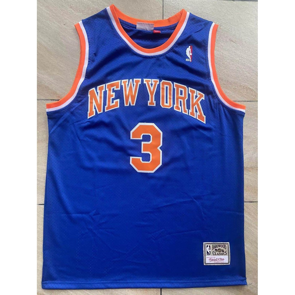 NBA Knicks No. 3 John Starks retro white basketball jersey for men