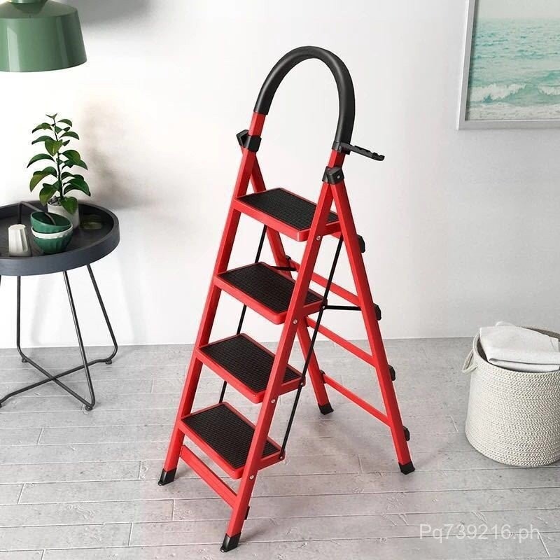 Thickened Steel Household Four-Step Multi-Functional A-Frame Ladder ...