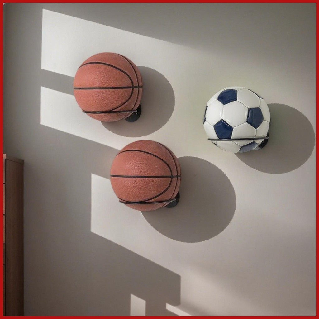 Ball Rack Wall Mount Metal Football Display Stand Wall Mount ...
