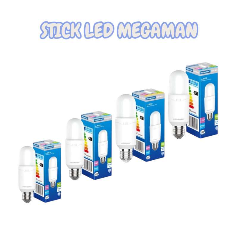 MEGAMAN LED STICK Light Bulb P-Bulb 5 / 9 / 12 / 15 Watt 6500K / 3000K ...