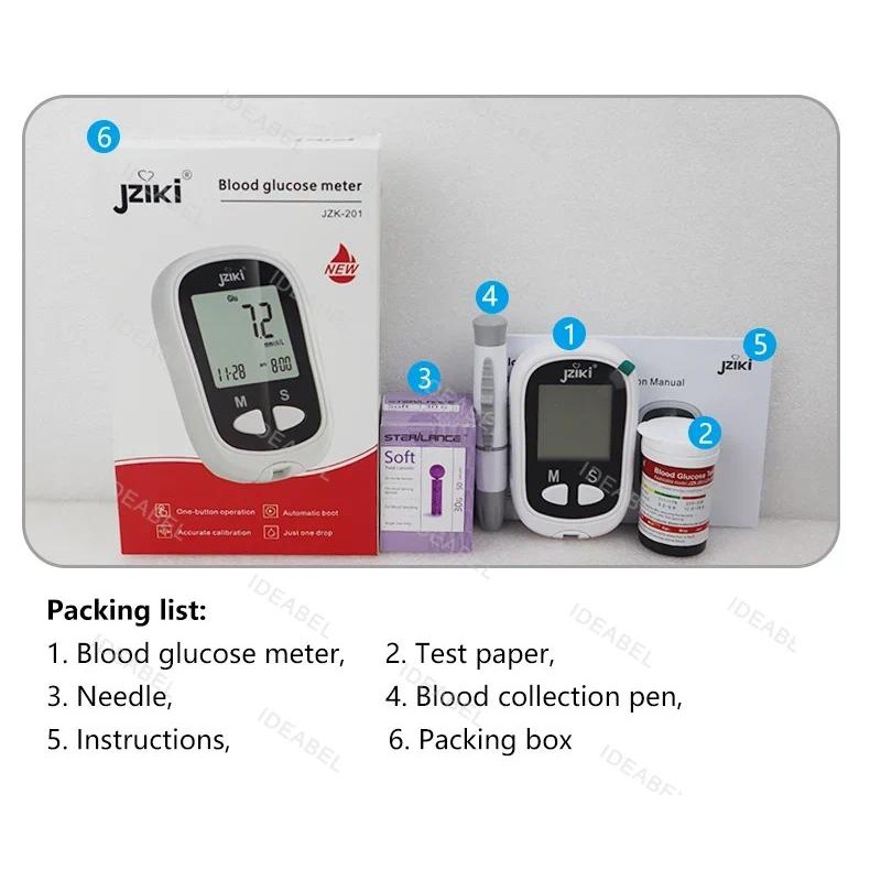 Blood Glucose Meter Medical Blood Sugar Mg/mmol 50pcs Strips Glucometer ...