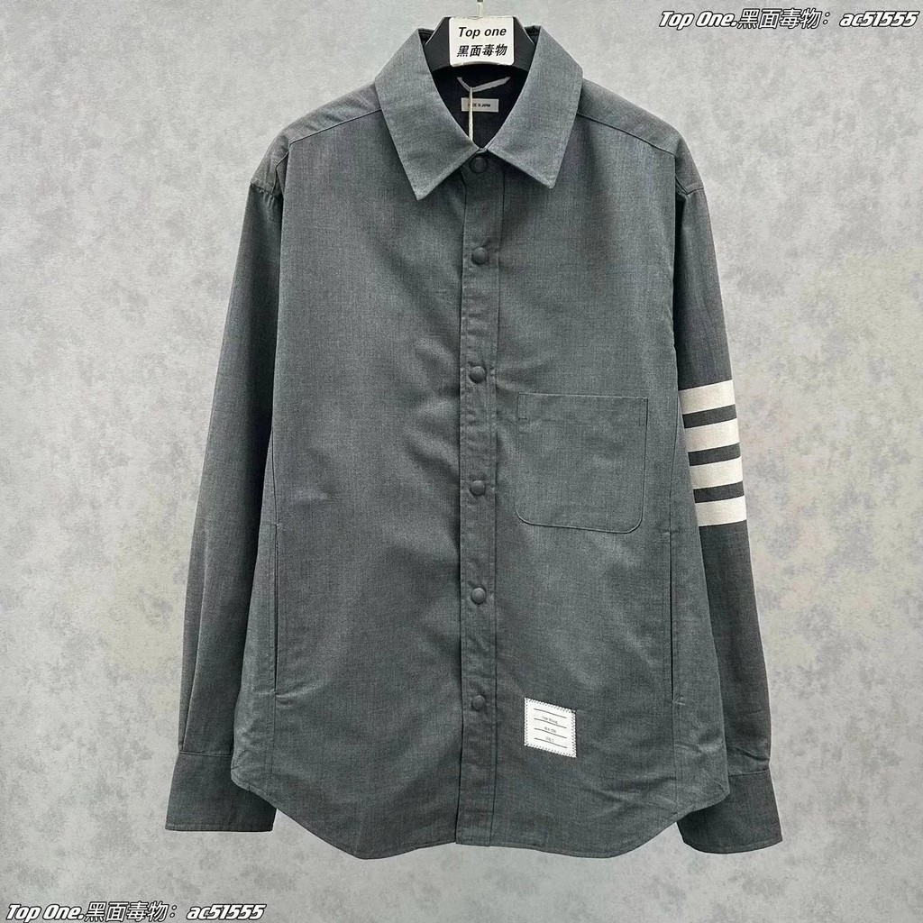 High Version Thom Browne/Soup-M-Cloth-Lang T-B/Yarn-Dyed Gray Wool ...