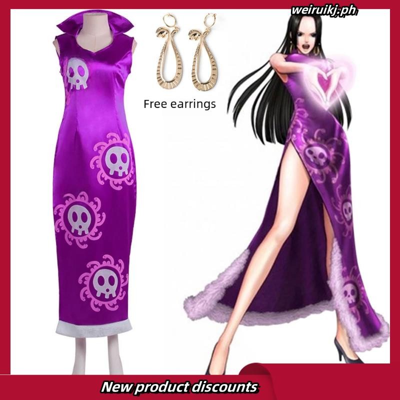 Anime ONE PIECE Boa Hancock Cosplay Costumes Purple Dress Women Girl  Halloween Christmas parties Fancy suit | Shopee Philippines