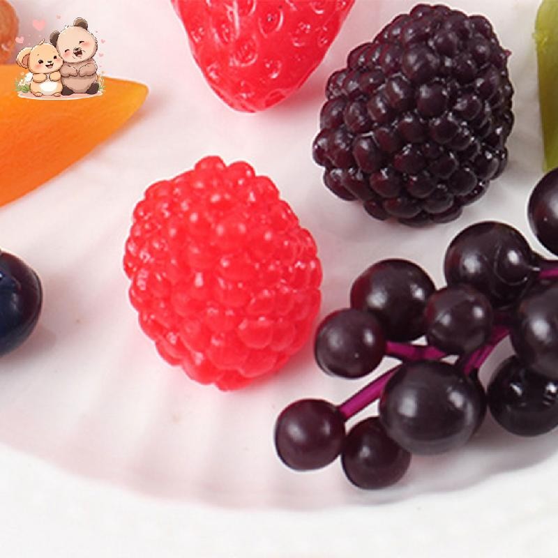 Artificial Raspberry Simulation Plastic Raspberry Handmade Dessert Cake ...
