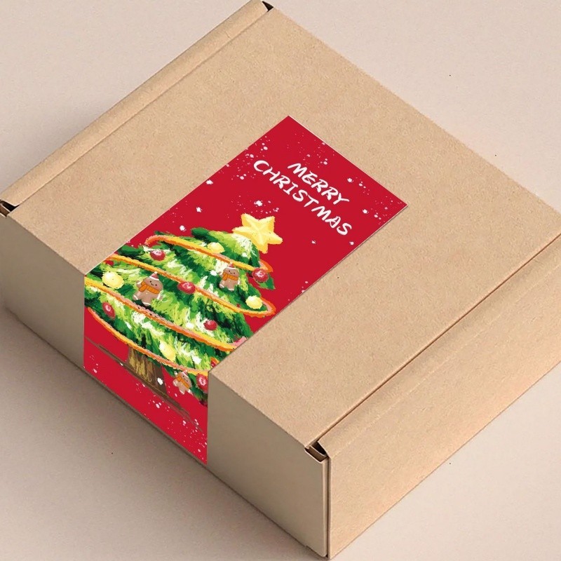 Christmas packing label stickers, gifts, 150 sheets, 1 roll packaging ...