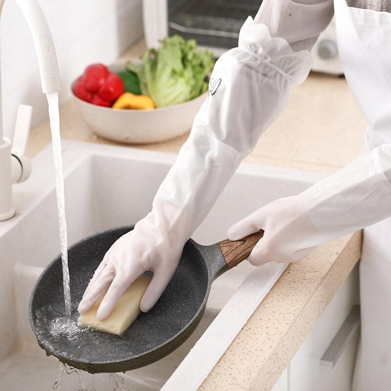Rubber Gloves for Washing Long Household Cleaning Durable Gloves ...