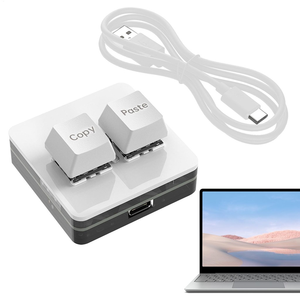 2 Key Hot Swap Game Keyboards Mini USB Keypad Copy and Paste Mechanical ...