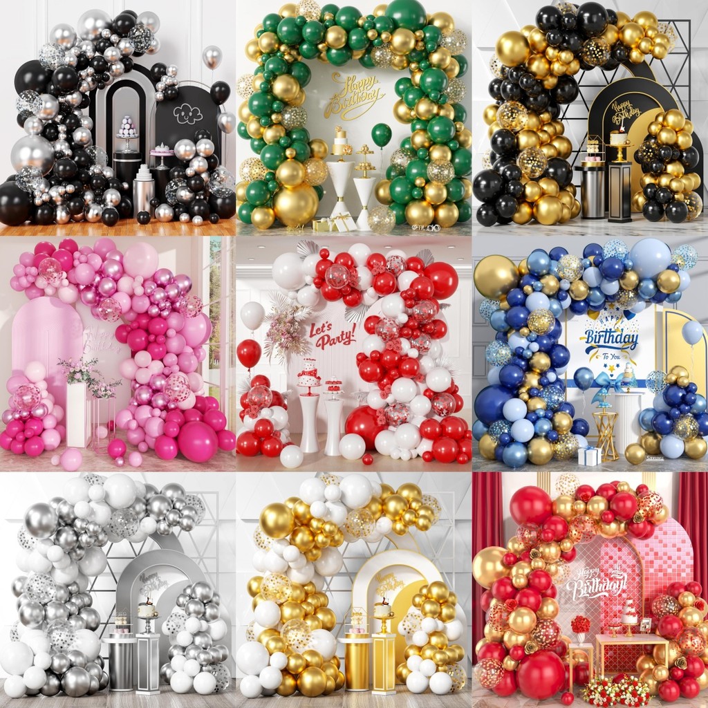 Local Black Gold Balloon Garland Arch Kit White Sliver Red Green Latex ...
